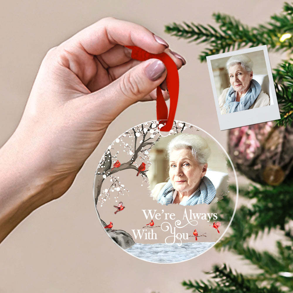 Personalized Memorial Ornament with Photo Christmas Ornament Memorial Gift for Family or Friends - auphotoblanket
