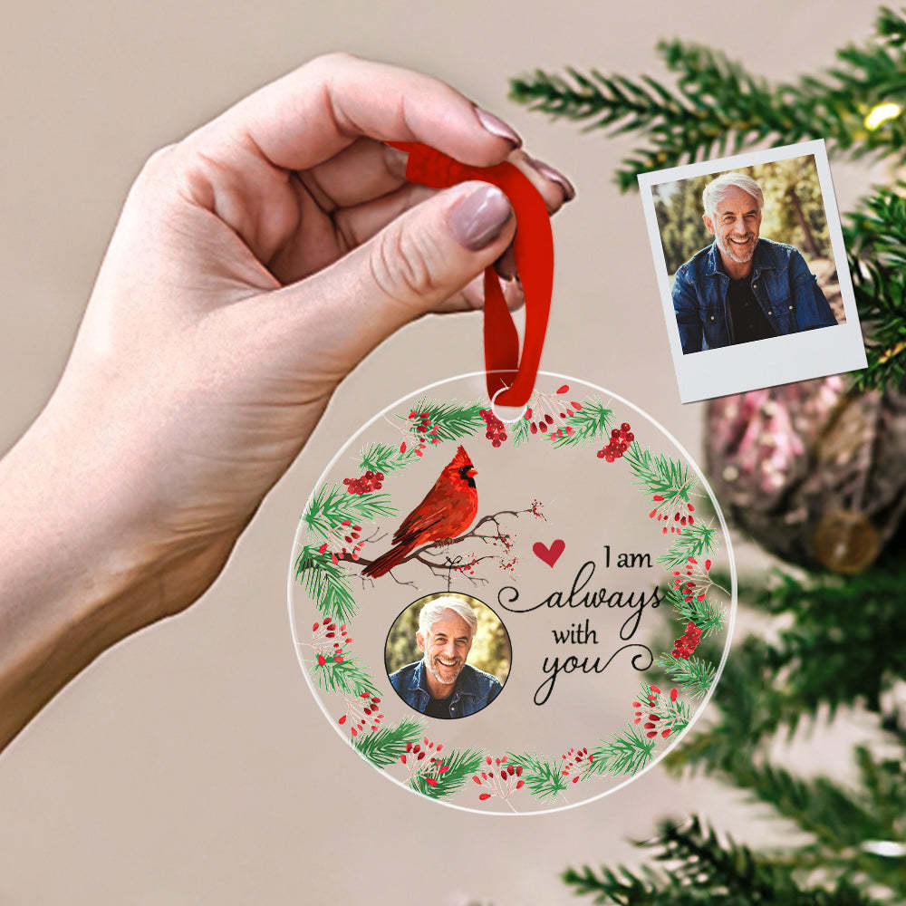 Personalized I'm Always With You Memorial Ornament with Photo Christmas Ornament Gift for Family or Friends - auphotoblanket