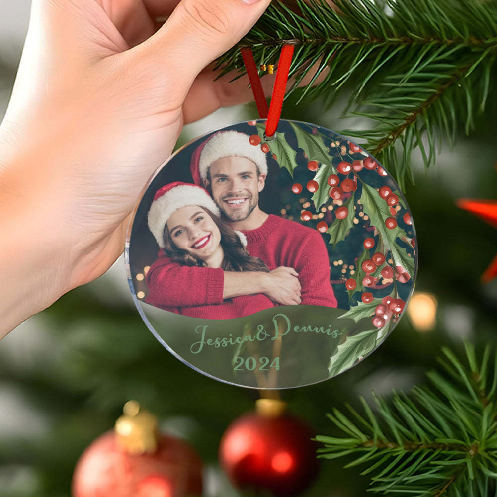 Personalized Christmas Photo Ornament Christmas Tree Decoration Gifts for Family or Friends - auphotoblanket