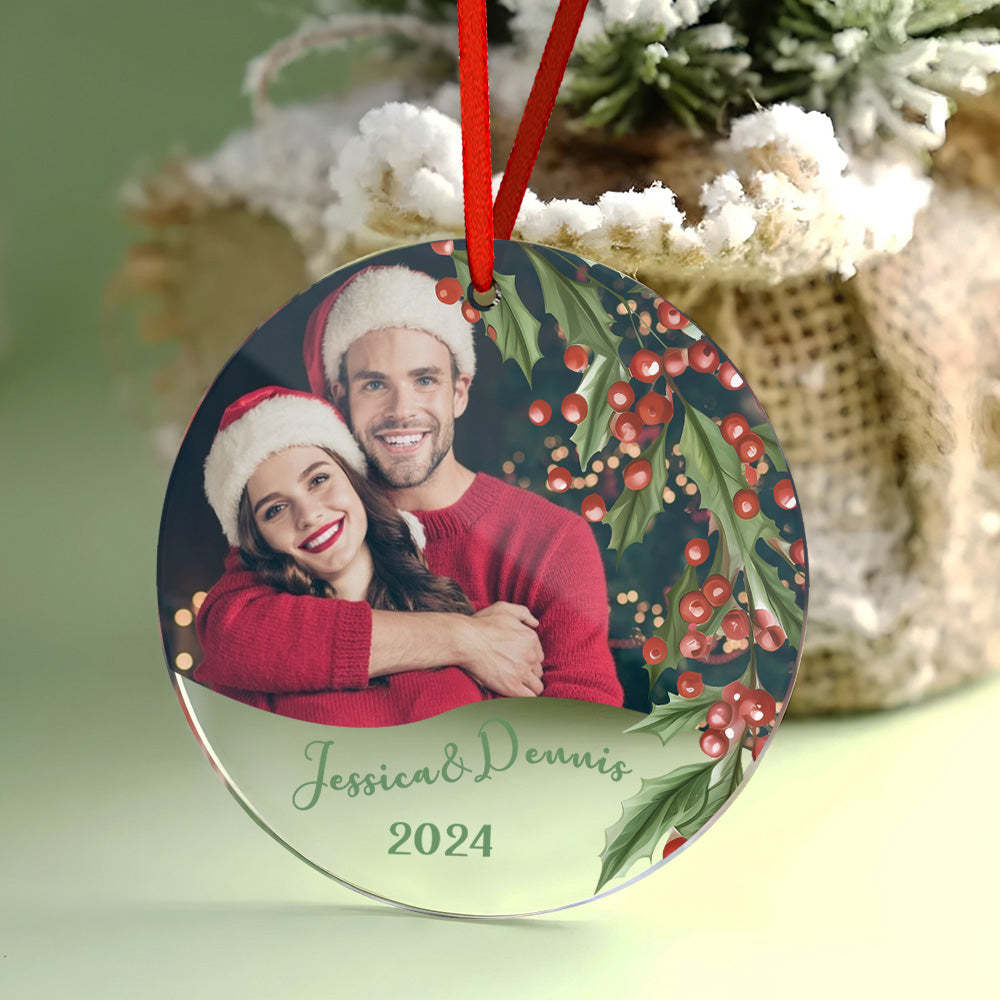Personalized Christmas Photo Ornament Christmas Tree Decoration Gifts for Family or Friends - auphotoblanket