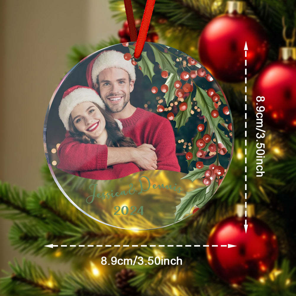 Personalized Christmas Photo Ornament Christmas Tree Decoration Gifts for Family or Friends - auphotoblanket