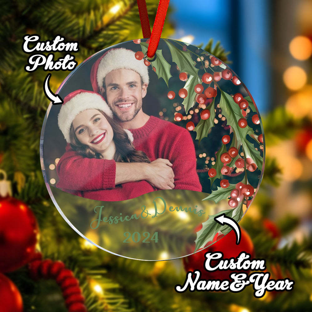 Personalized Christmas Photo Ornament Christmas Tree Decoration Gifts for Family or Friends - auphotoblanket
