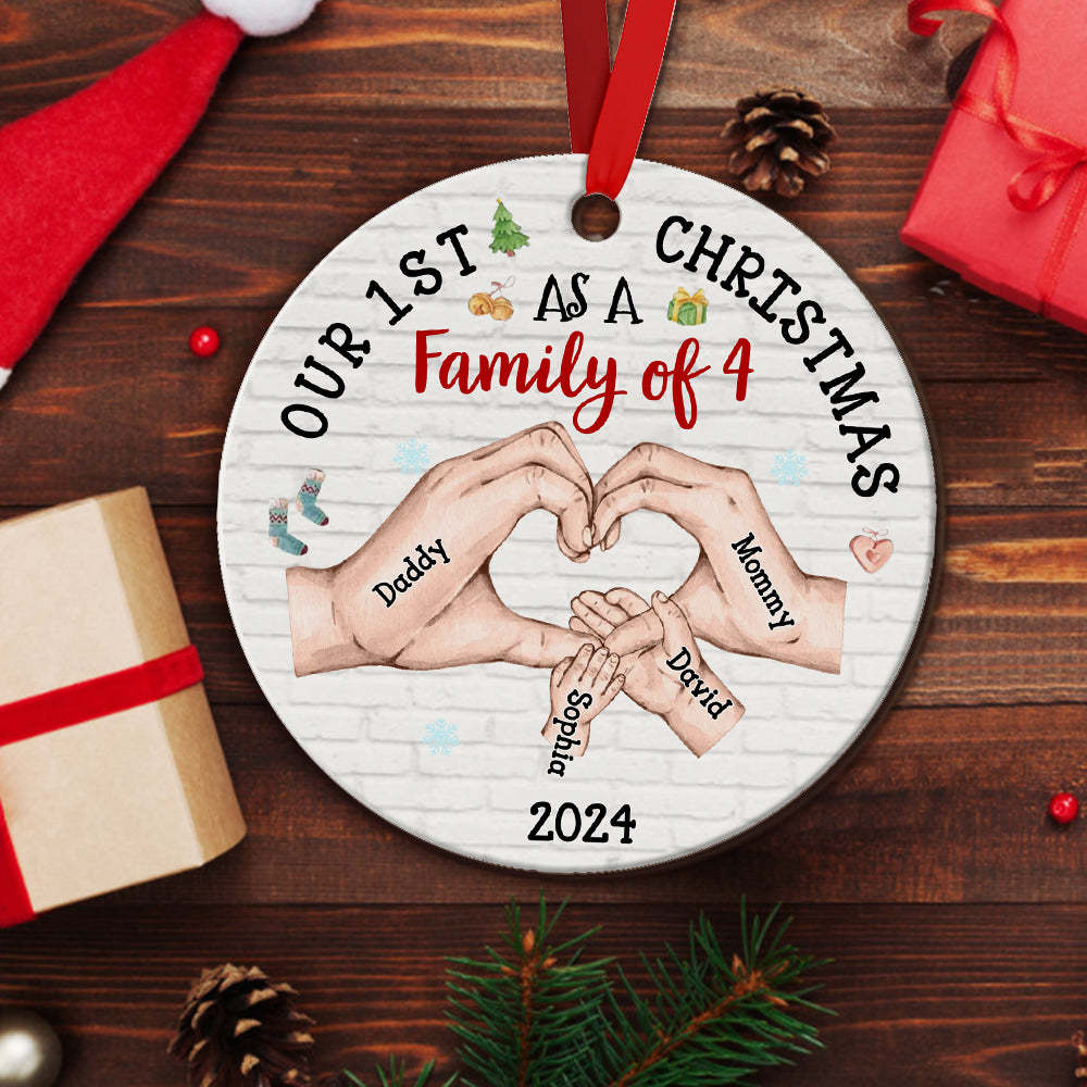Personalized Baby's First Christmas As A Family Ornament Christmas Tree Decoration for Christmas Gifts - auphotoblanket