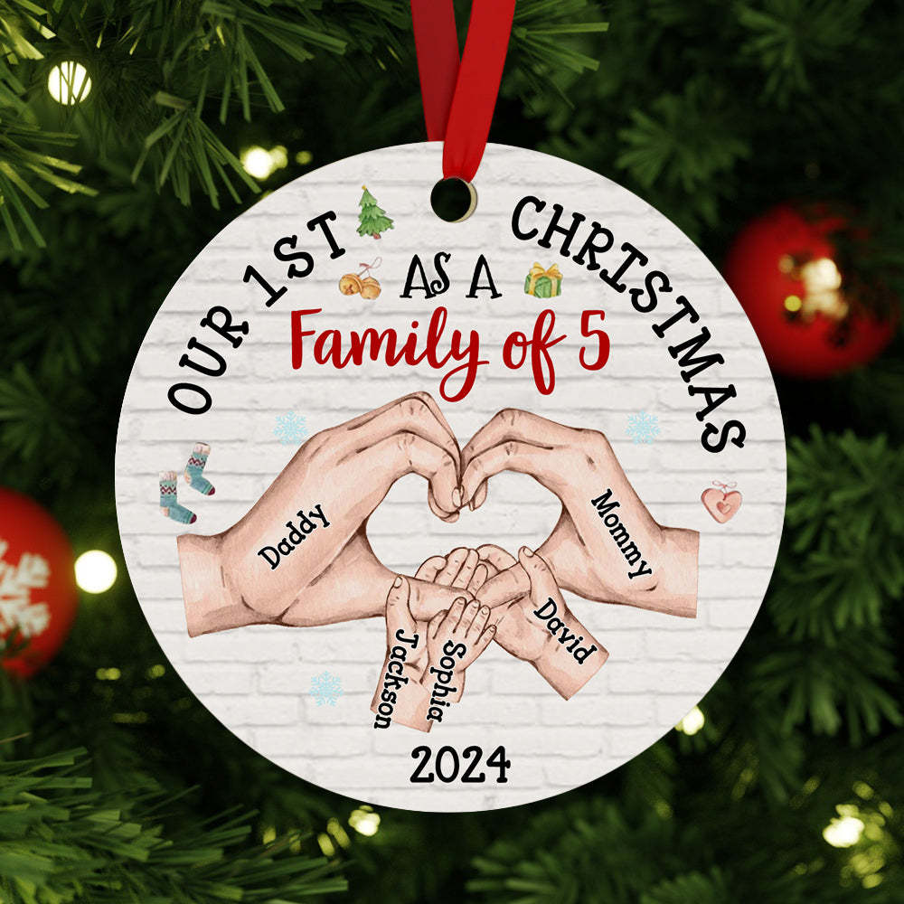 Personalized Baby's First Christmas As A Family Ornament Christmas Tree Decoration for Christmas Gifts - auphotoblanket
