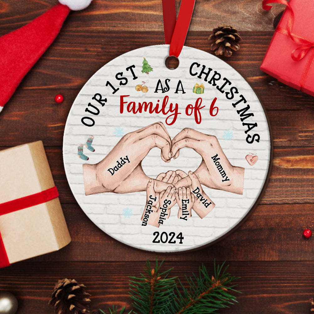 Personalized Baby's First Christmas As A Family Ornament Christmas Tree Decoration for Christmas Gifts - auphotoblanket