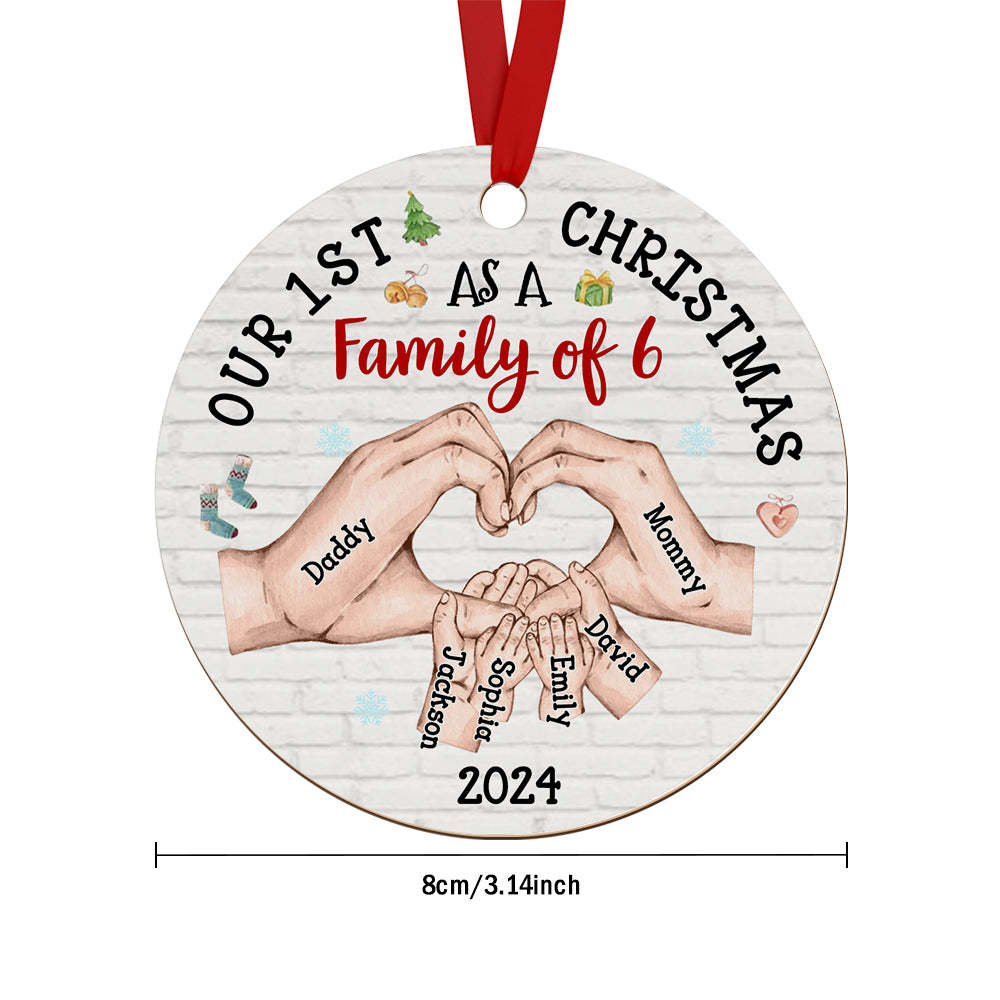 Personalized Baby's First Christmas As A Family Ornament Christmas Tree Decoration for Christmas Gifts - auphotoblanket