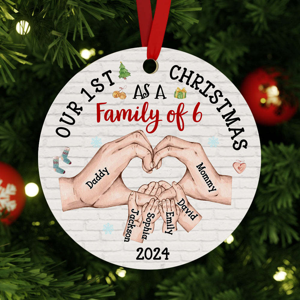 Personalized Baby's First Christmas As A Family Ornament Christmas Tree Decoration for Christmas Gifts - auphotoblanket