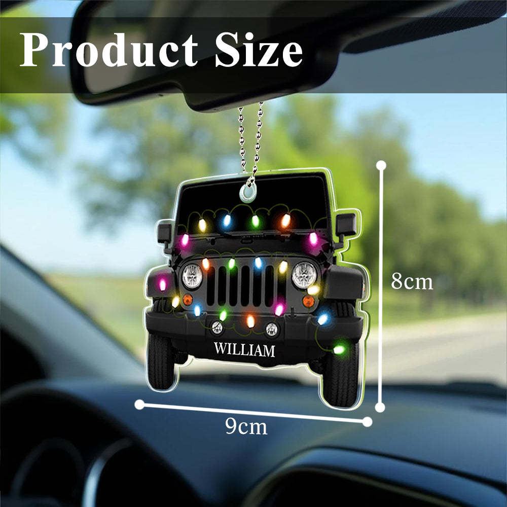 Personalized Car Ornament with Name Acrylic Christmas Ornament for Christmas Gift - auphotoblanket