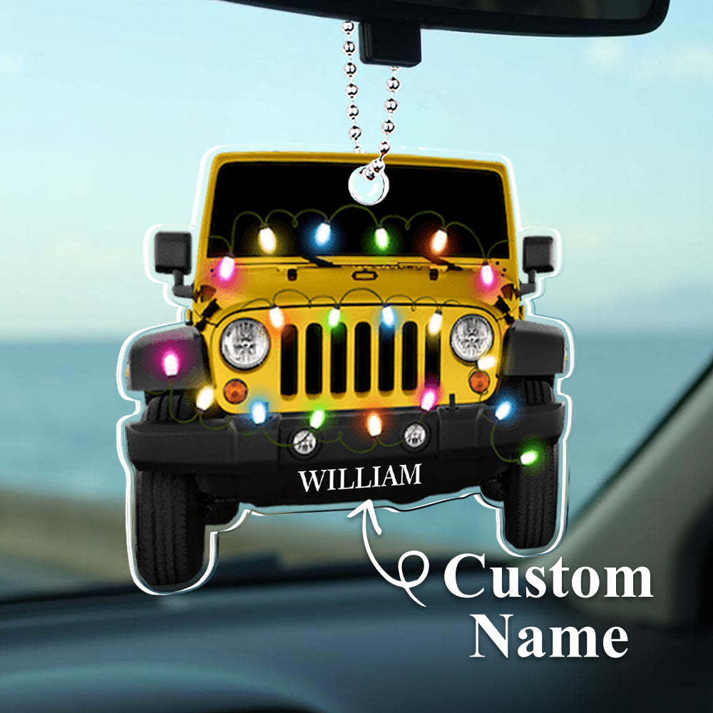 Personalized Car Ornament with Name Acrylic Christmas Ornament for Christmas Gift - auphotoblanket