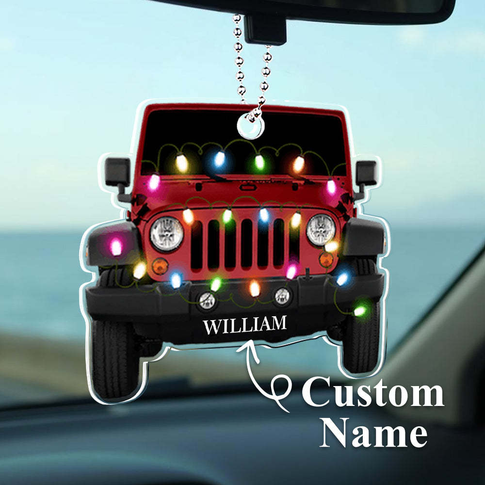 Personalized Car Ornament with Name Acrylic Christmas Ornament for Christmas Gift - auphotoblanket