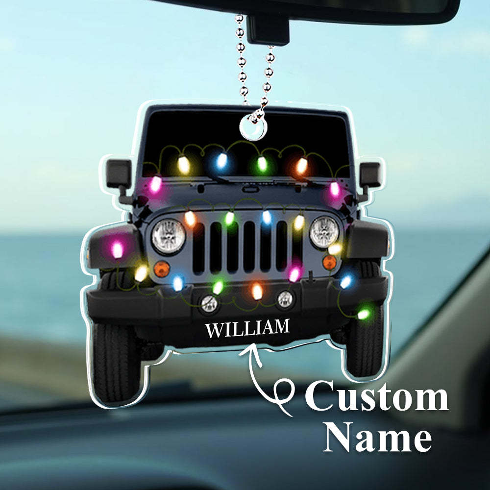 Personalized Car Ornament with Name Acrylic Christmas Ornament for Christmas Gift - auphotoblanket