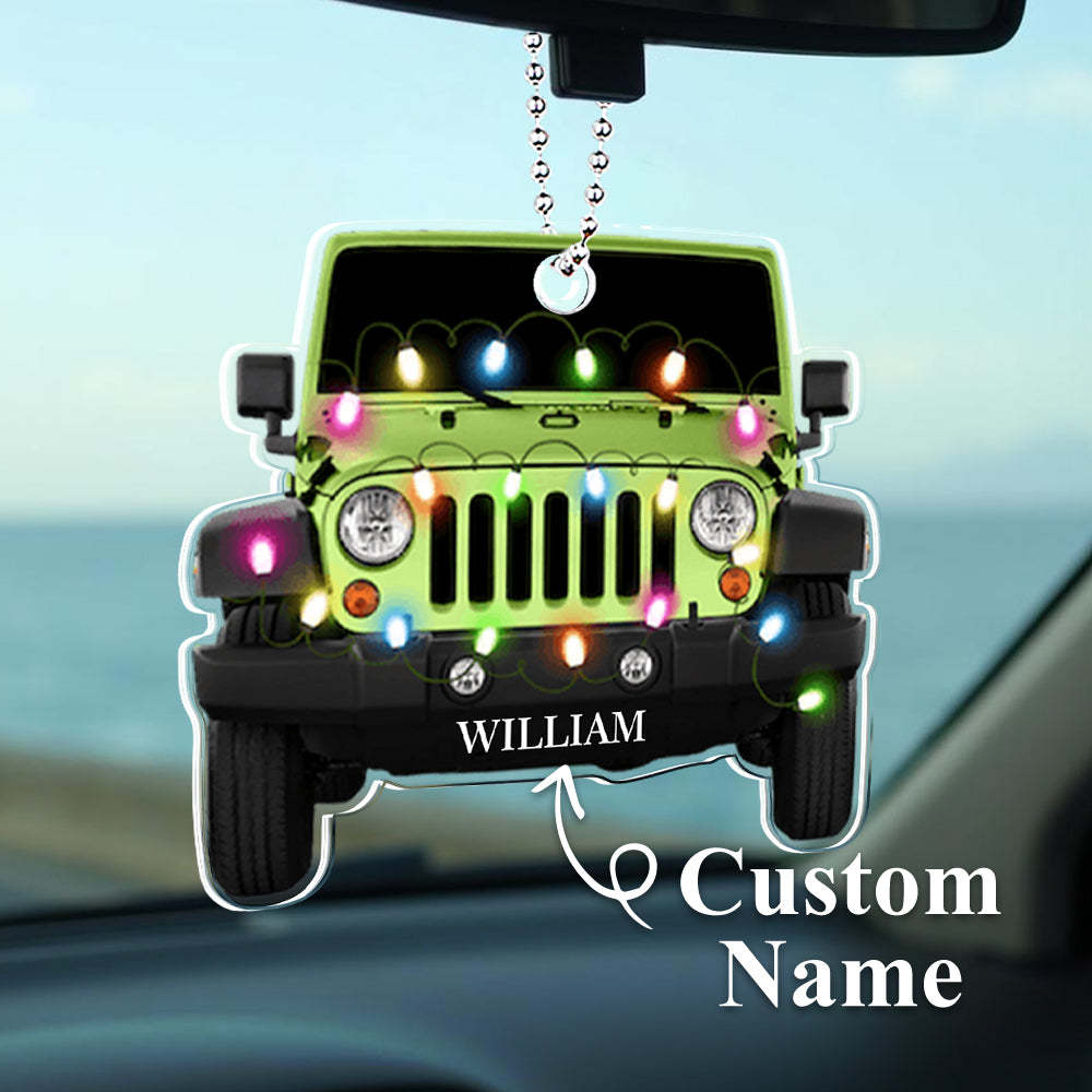 Personalized Car Ornament with Name Acrylic Christmas Ornament for Christmas Gift - auphotoblanket
