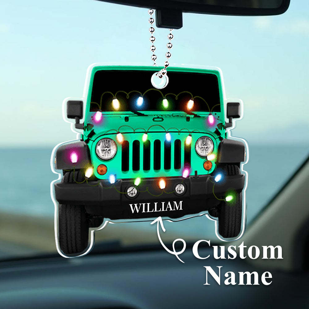 Personalized Car Ornament with Name Acrylic Christmas Ornament for Christmas Gift - auphotoblanket