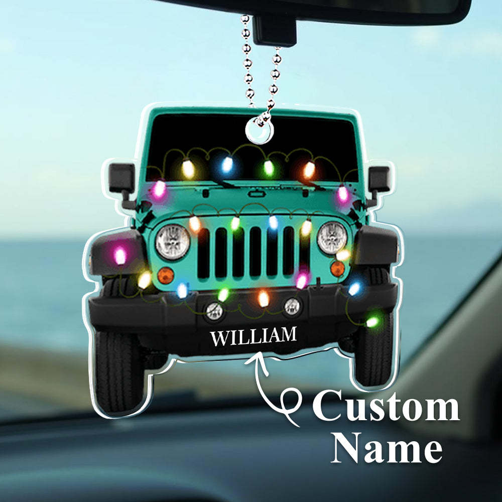 Personalized Car Ornament with Name Acrylic Christmas Ornament for Christmas Gift - auphotoblanket