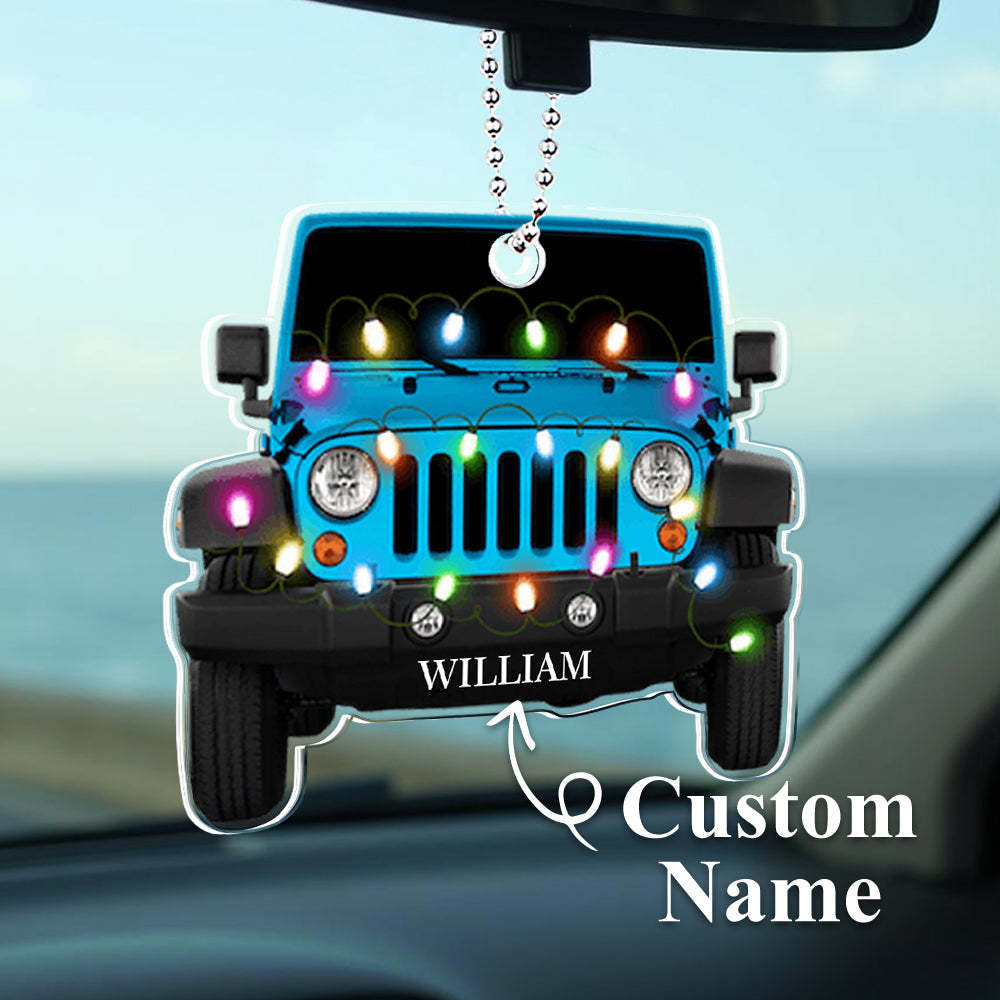 Personalized Car Ornament with Name Acrylic Christmas Ornament for Christmas Gift - auphotoblanket