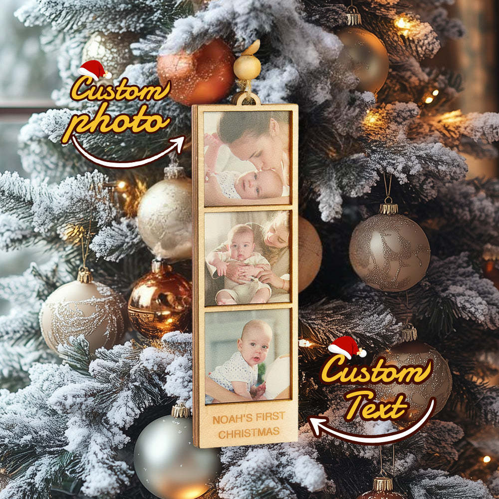 Personalized Photo Christmas Ornament Wooden Frame Ornament for Christmas Gifts - auphotoblanket