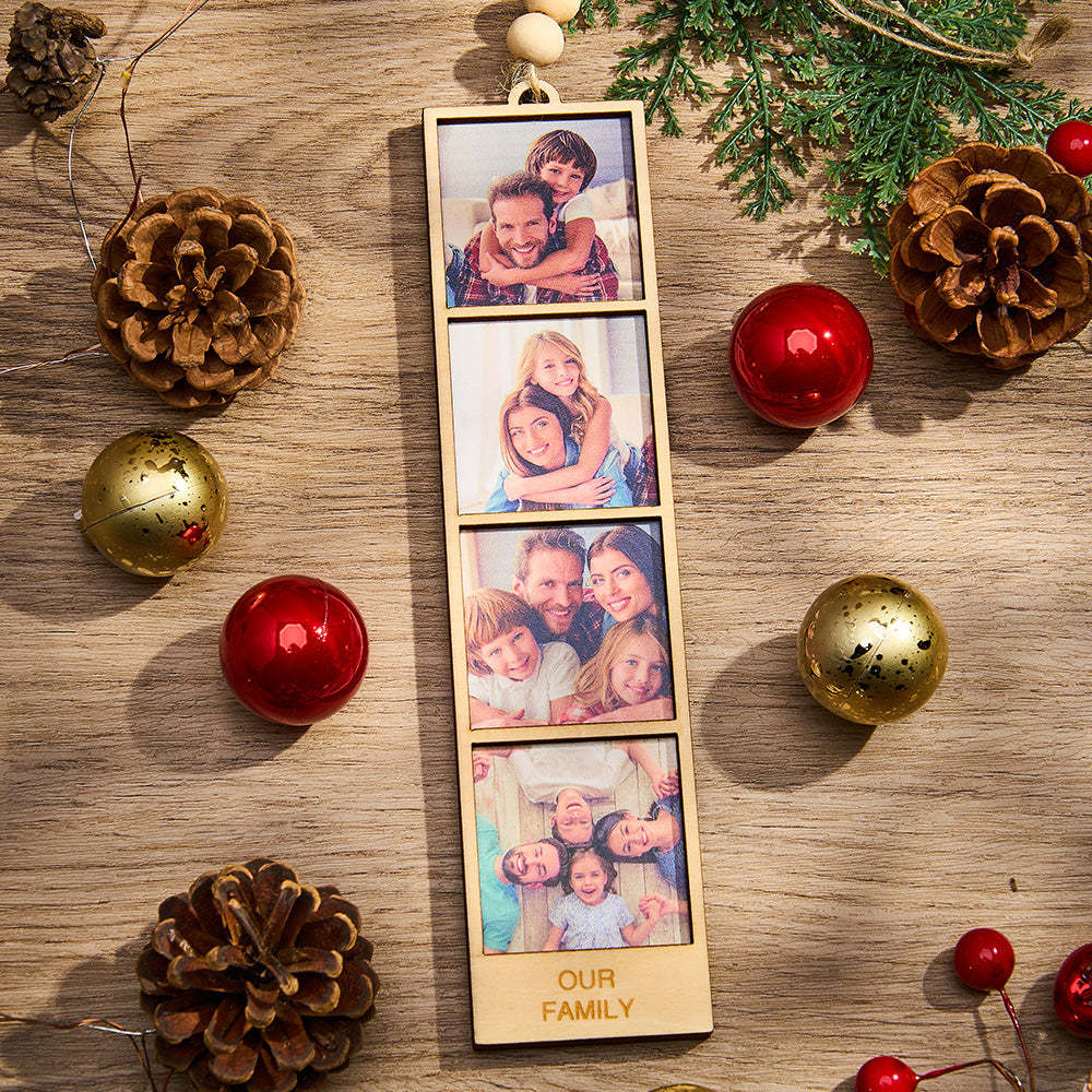 Personalized Photo Christmas Ornament Wooden Frame Ornament for Christmas Gifts - auphotoblanket