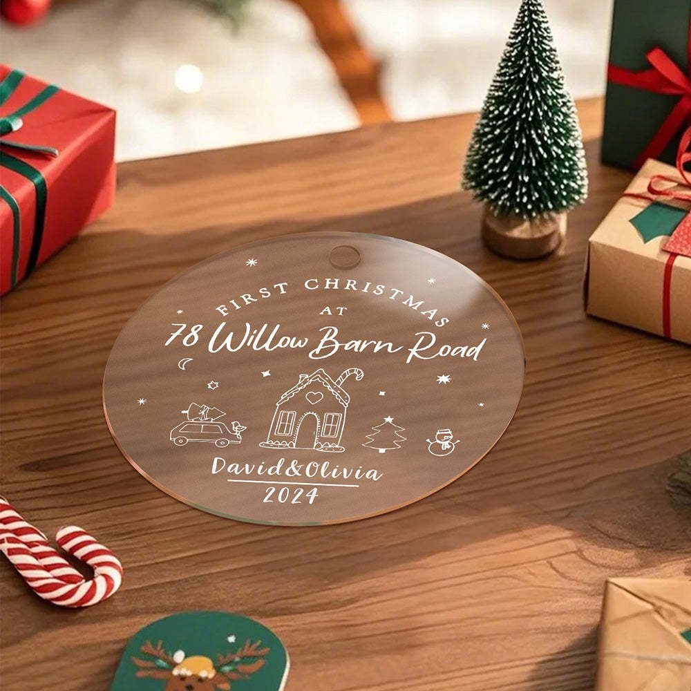 Personalised First Christmas in New Home Ornament New Home Ornament for Housewarming Gift - auphotoblanket