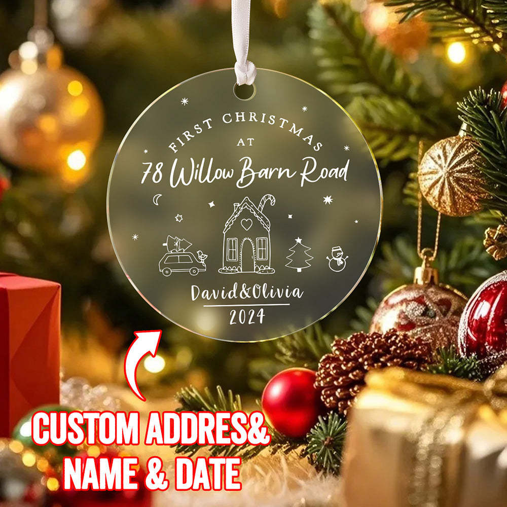 Personalised First Christmas in New Home Ornament New Home Ornament for Housewarming Gift - auphotoblanket