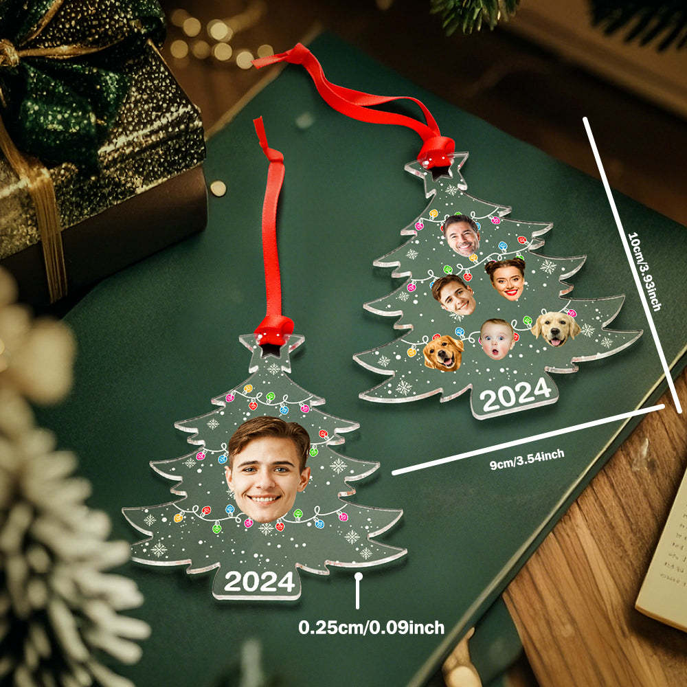 Personalized Photo Christmas Tree Family Ornament Funny Christmas Ornament Gift for Family - auphotoblanket