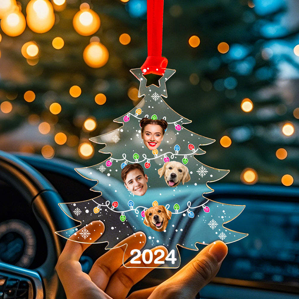 Personalized Photo Christmas Tree Family Ornament Funny Christmas Ornament Gift for Family - auphotoblanket
