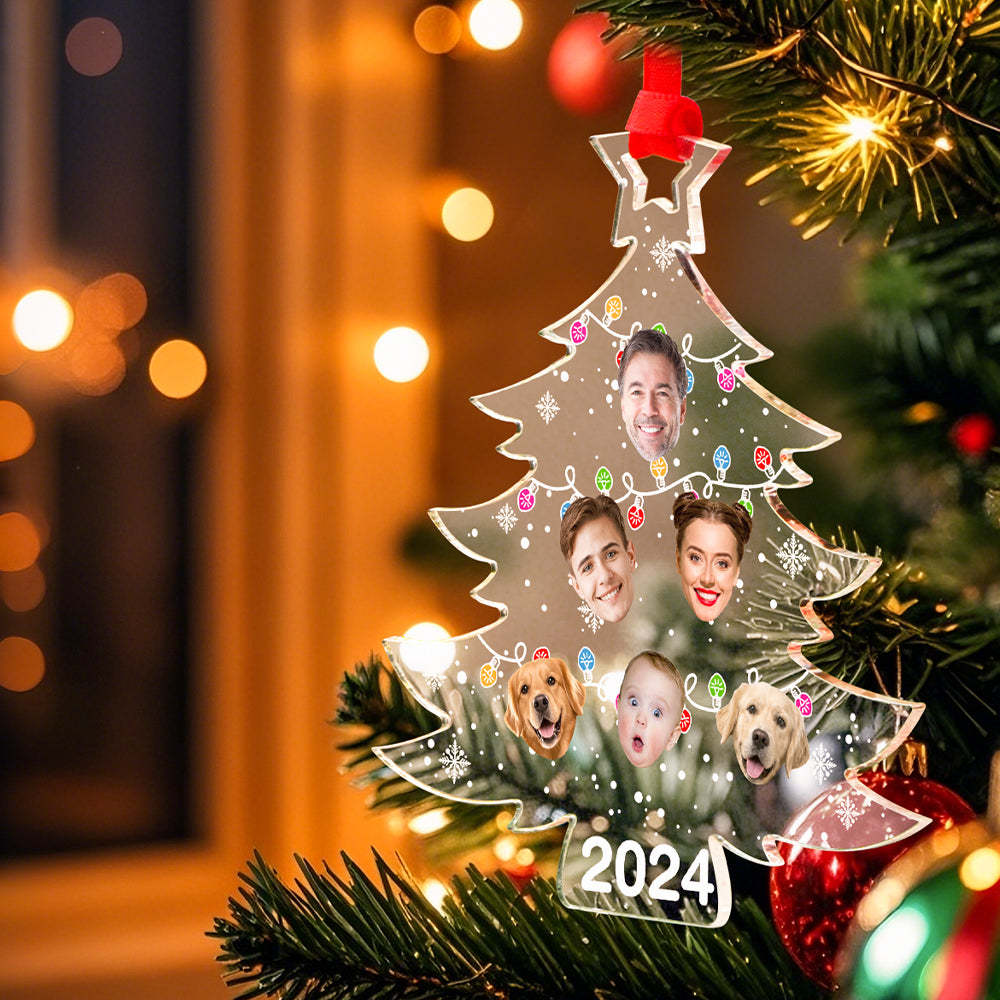 Personalized Photo Christmas Tree Family Ornament Funny Christmas Ornament Gift for Family - auphotoblanket