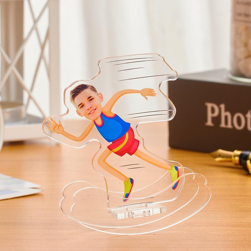 Personalized Desktop Tumbler Unique Sprinter Gifts Custom Roly-poly Plaque Frame
