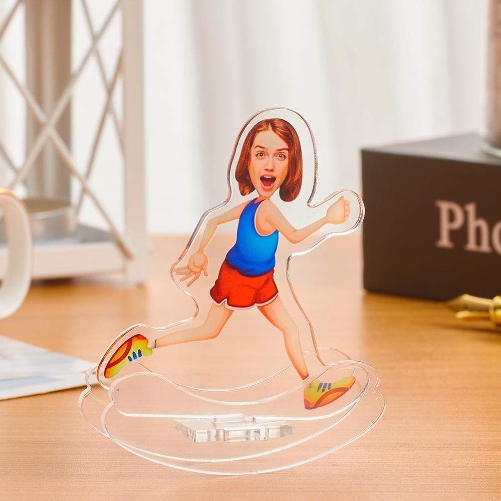 Personalized Desktop Tumbler Unique Long-distance Runner Gifts Custom Roly-poly Plaque Frame