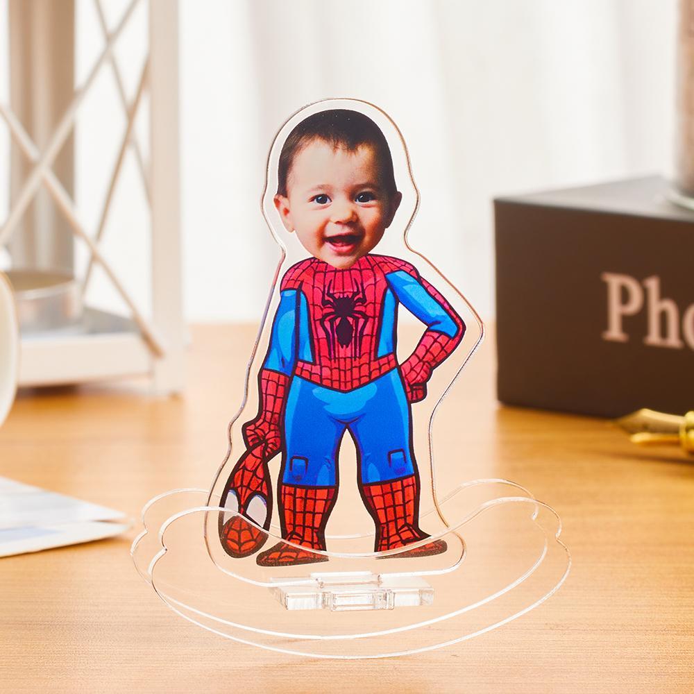 Personalized Desktop Tumbler Unique Spiderman Gifts for Him Custom Roly-poly Plaque Frame