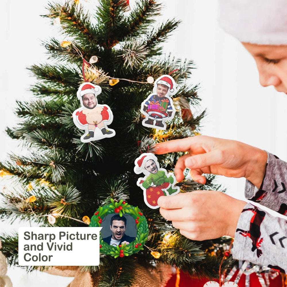 Xmas Suprise Gifts Christmas MiniMe Hanging Decorations Blind Box Custom Face Christmas Hanging Ornaments - auphotoblanket