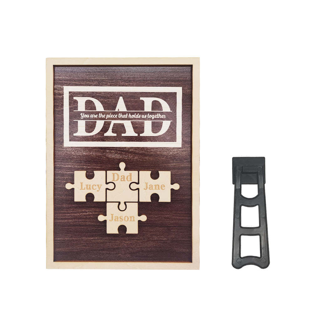 Personalized Dad Puzzle Plaque You Are the Piece That Holds Us Together Gifts for Dad - auphotoblanket