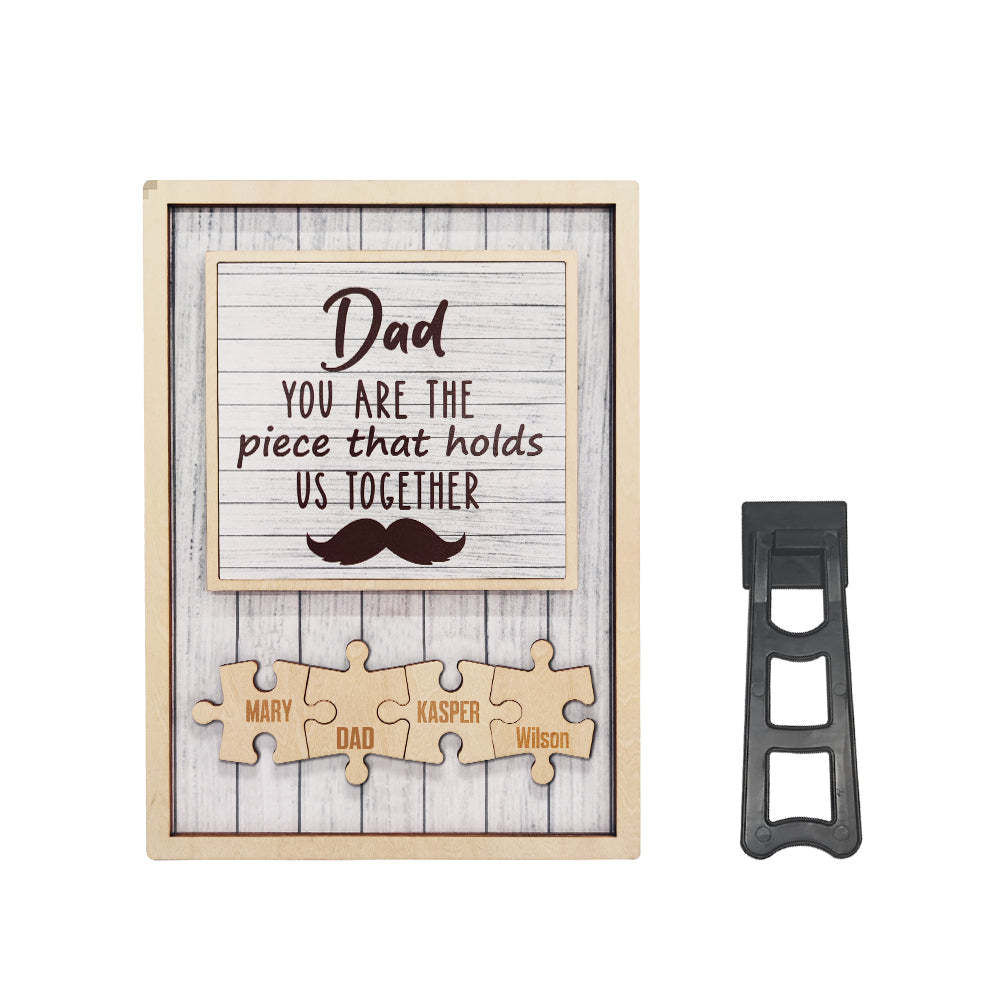 Personalized Dad Puzzle Beard Plaque You Are the Piece That Holds Us Together Gifts for Dad - auphotoblanket