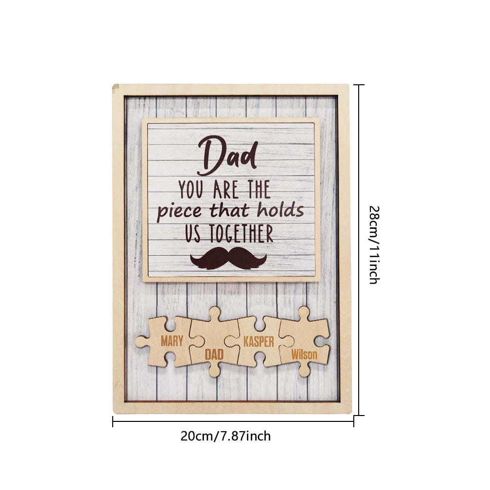 Personalized Dad Puzzle Beard Plaque You Are the Piece That Holds Us Together Gifts for Dad - auphotoblanket