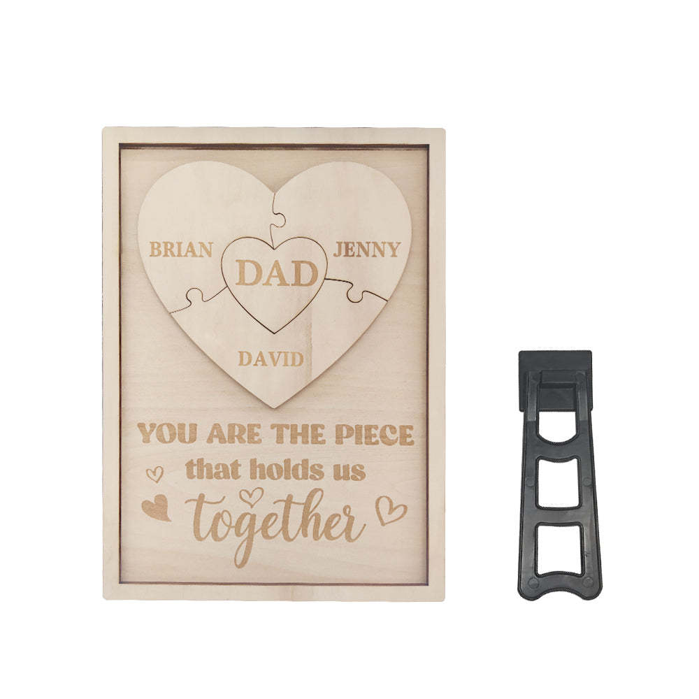 Personalized Dad Puzzle Sign You Are the Piece That Holds Us Together Gifts for Dad - auphotoblanket