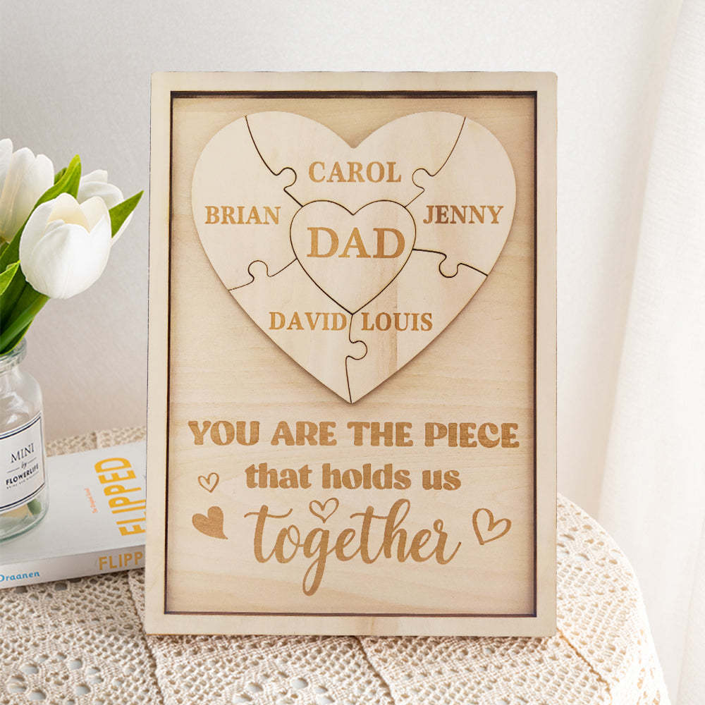 Personalized Dad Puzzle Sign You Are the Piece That Holds Us Together Gifts for Dad - auphotoblanket