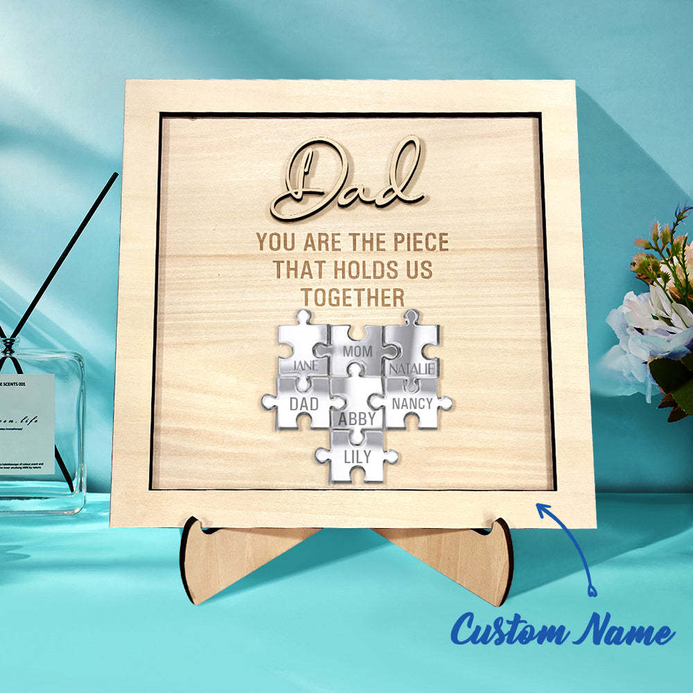 Personalized Dad Puzzle Sign You Are the Piece That Holds Us Together Father's Day Gift - auphotoblanket