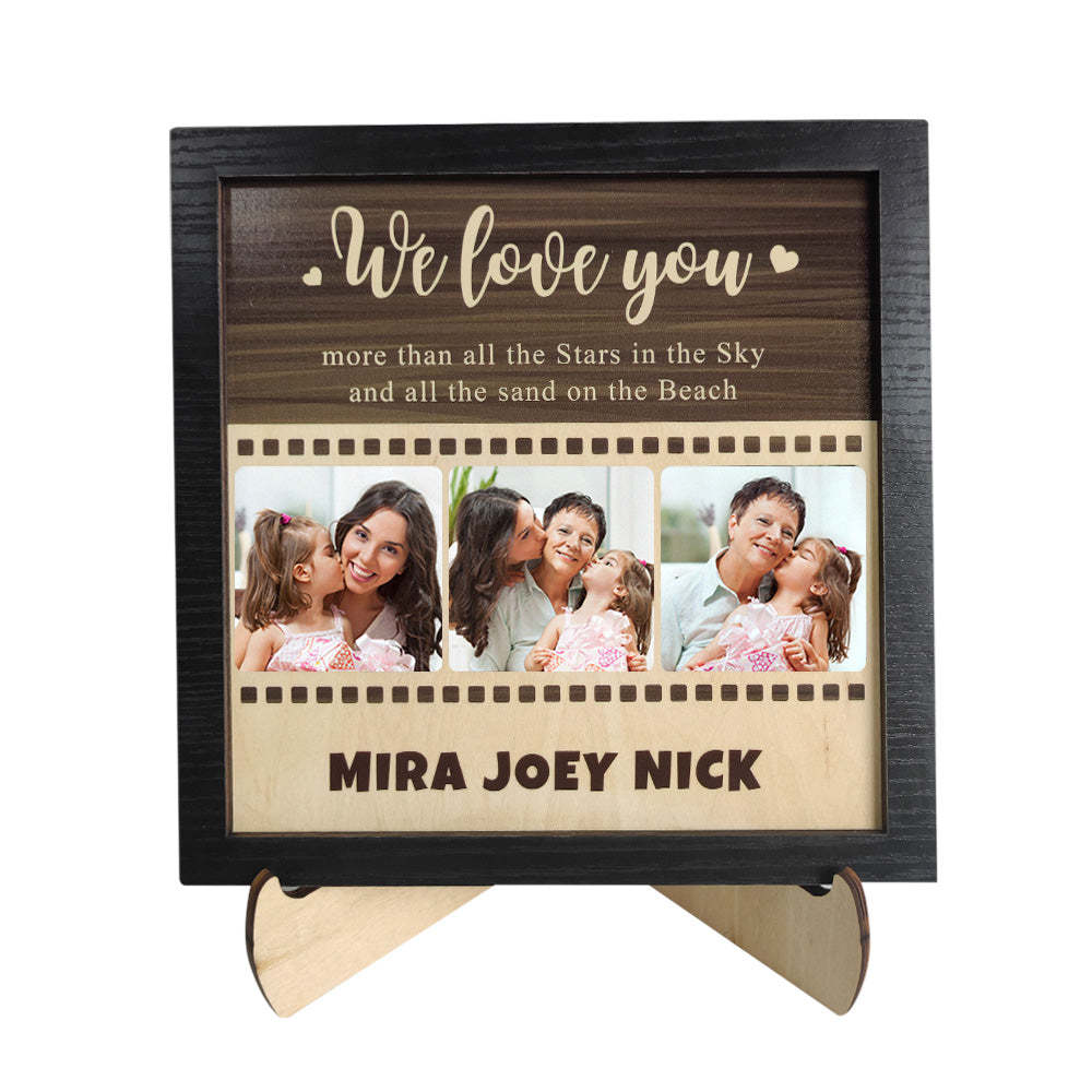 Custom Photo Wooden Ornament Film Photo Plaque Unique Gift for Mom - auphotoblanket