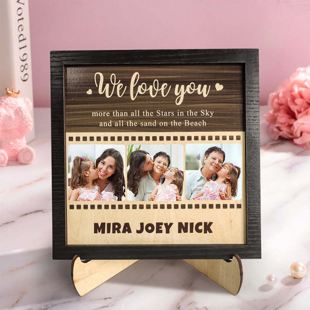 Custom Photo Wooden Ornament Film Photo Plaque Unique Gift for Mom - auphotoblanket