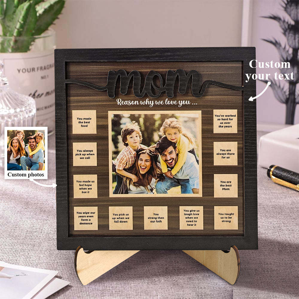 Personalised Wooden Ornament 12 Reasons Why We Love You Plaque Unique Gift for Mom - auphotoblanket