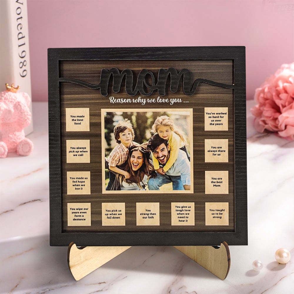 Personalised Wooden Ornament 12 Reasons Why We Love You Plaque Unique Gift for Mom - auphotoblanket