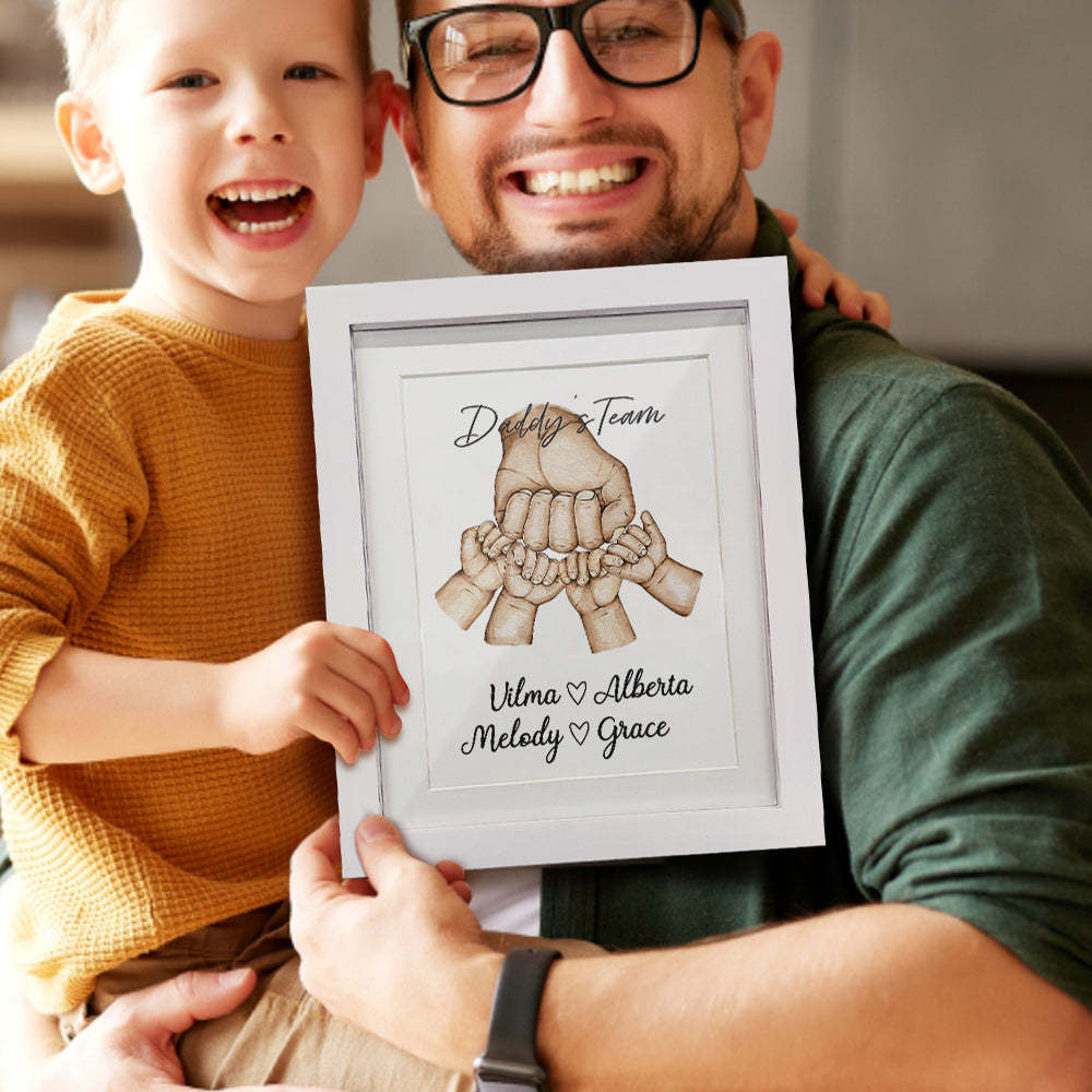 Personalized Fist Bump Frame Custom Father's Day Picture Frame Gift for Daddy - auphotoblanket