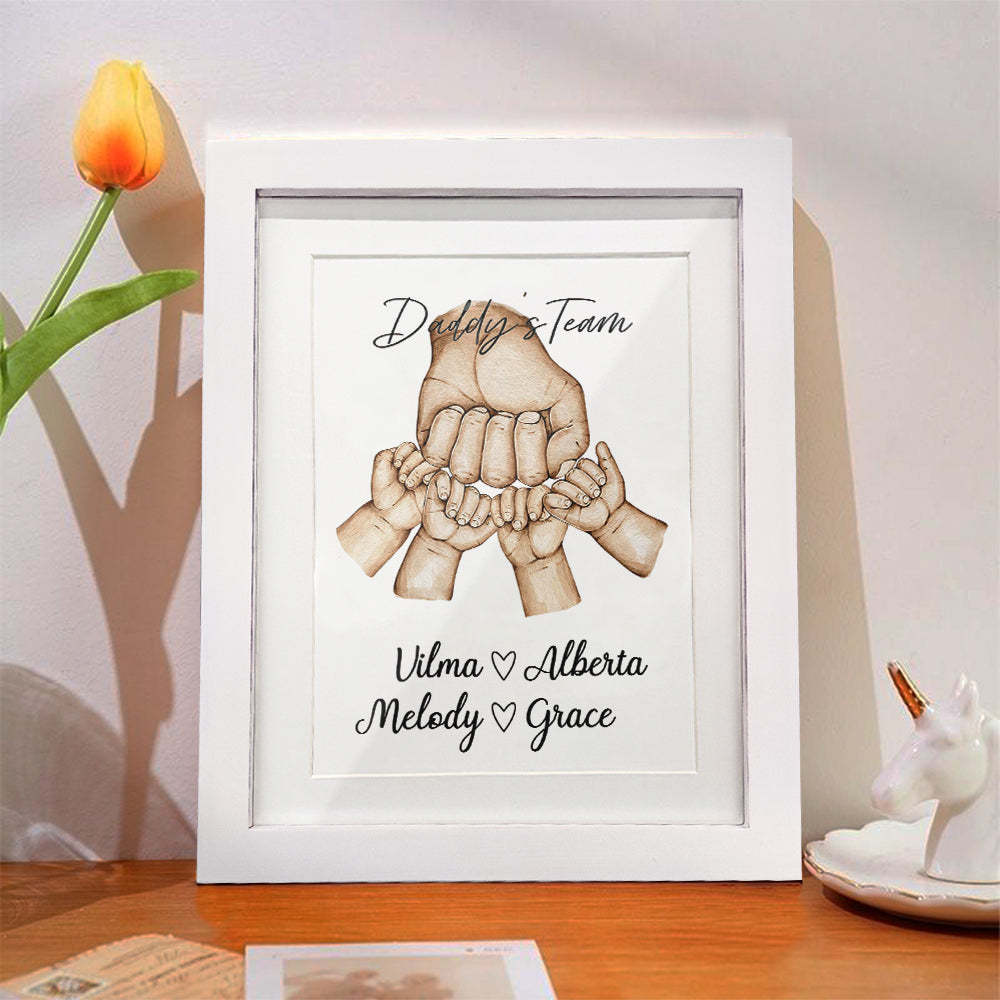 Personalized Fist Bump Frame Custom Father's Day Picture Frame Gift for Daddy - auphotoblanket