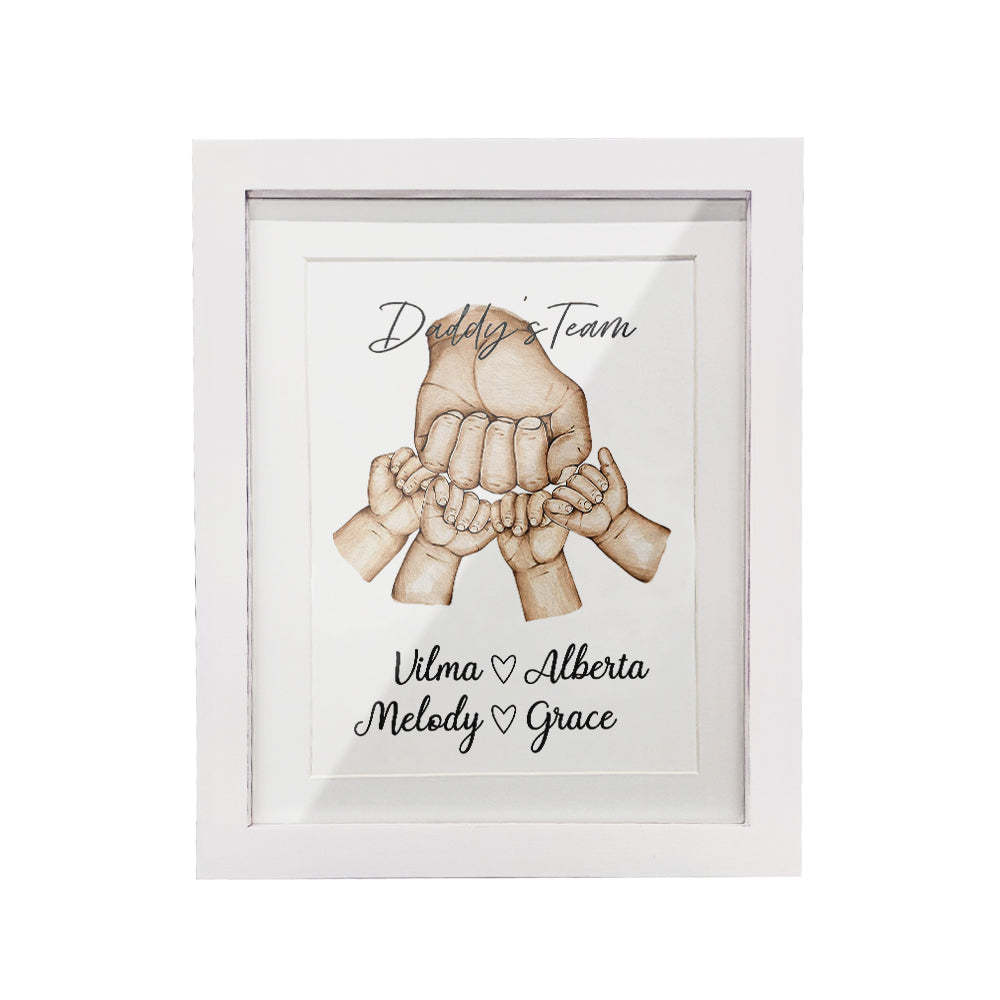 Personalized Fist Bump Frame Custom Father's Day Picture Frame Gift for Daddy - auphotoblanket