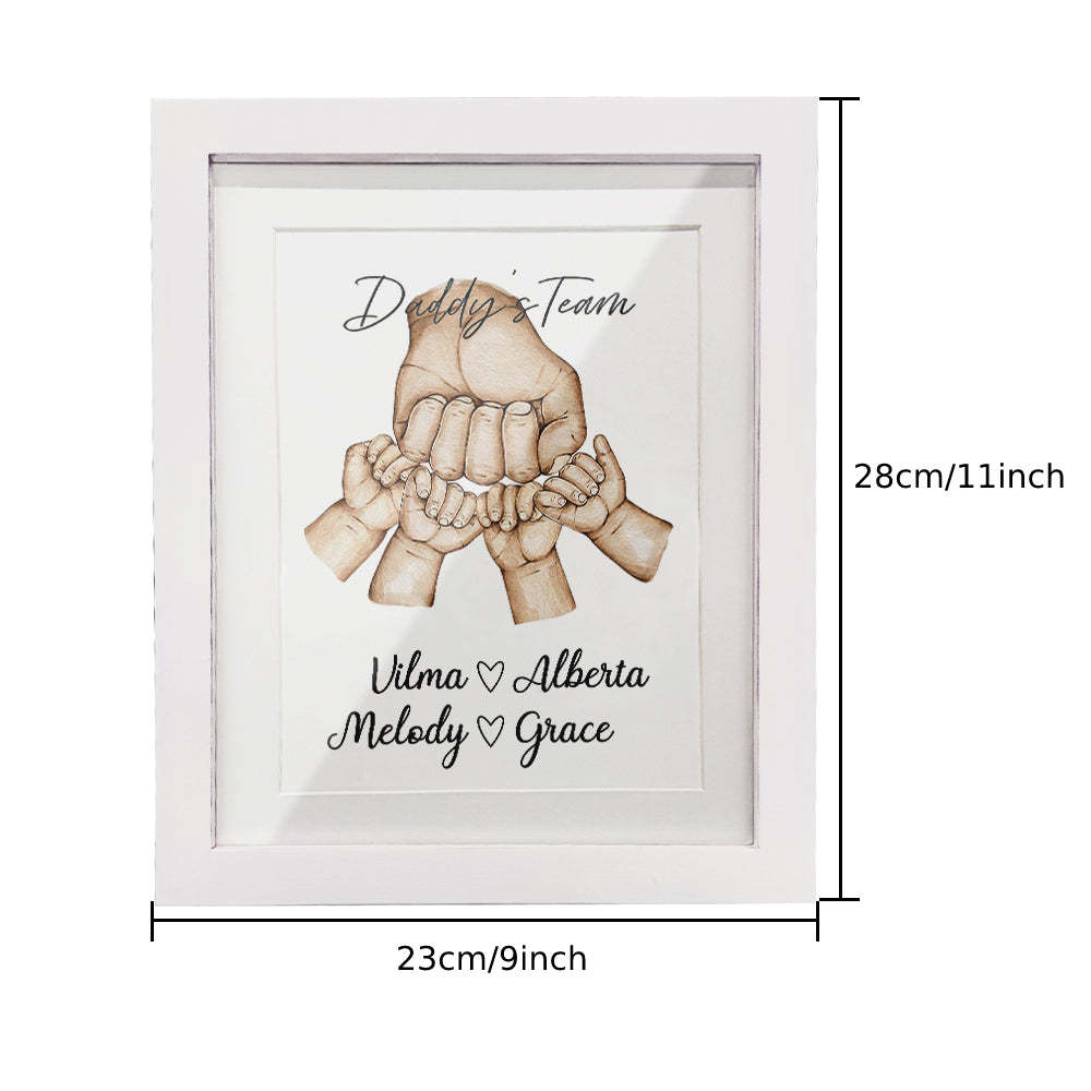 Personalized Fist Bump Frame Custom Father's Day Picture Frame Gift for Daddy - auphotoblanket