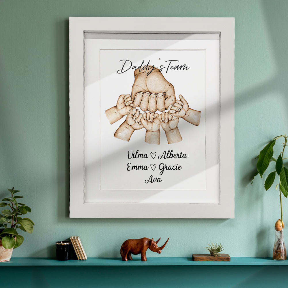 Personalized Fist Bump Frame Custom Father's Day Picture Frame Gift for Daddy - auphotoblanket