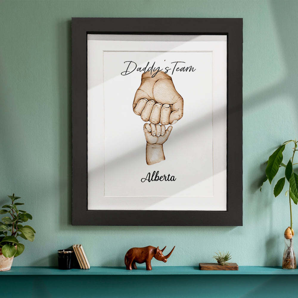 Personalized Fist Bump Frame Custom Father's Day Picture Frame Gift for Daddy - auphotoblanket