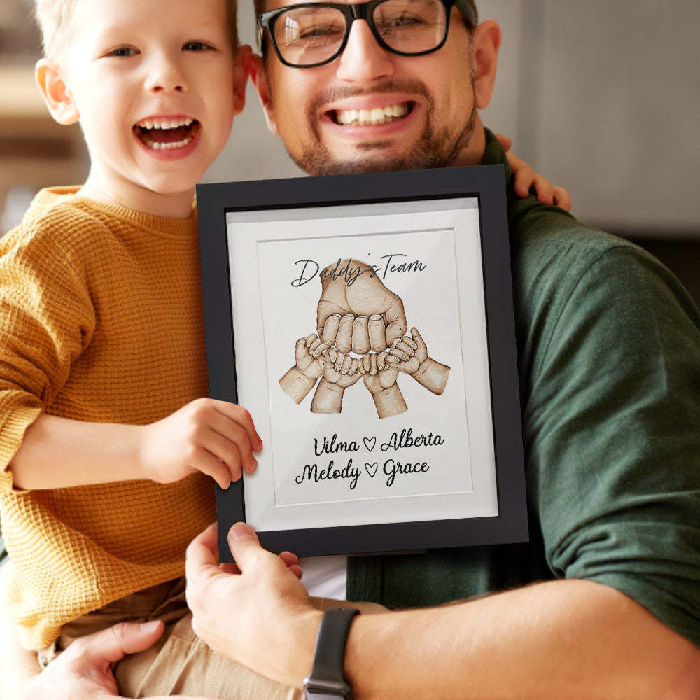 Personalized Fist Bump Frame Custom Father's Day Picture Frame Gift for Daddy - auphotoblanket