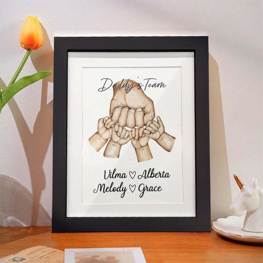 Personalized Fist Bump Frame Custom Father's Day Picture Frame Gift for Daddy - auphotoblanket