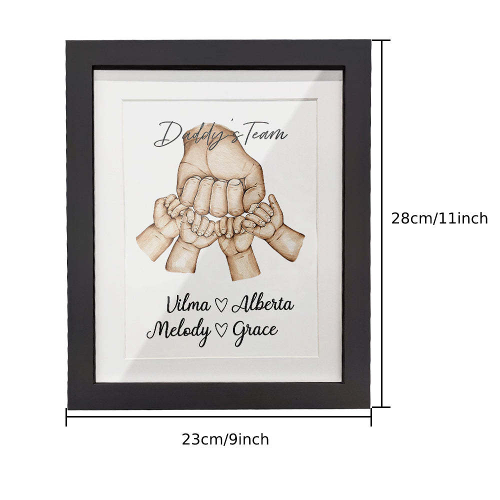 Personalized Fist Bump Frame Custom Father's Day Picture Frame Gift for Daddy - auphotoblanket