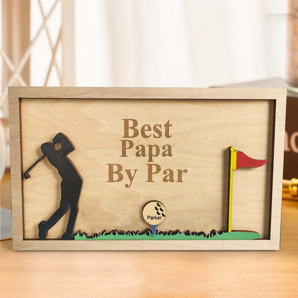 Personalized Father's Day Wooden Golf Sign Engraved Name Plaque Gift f